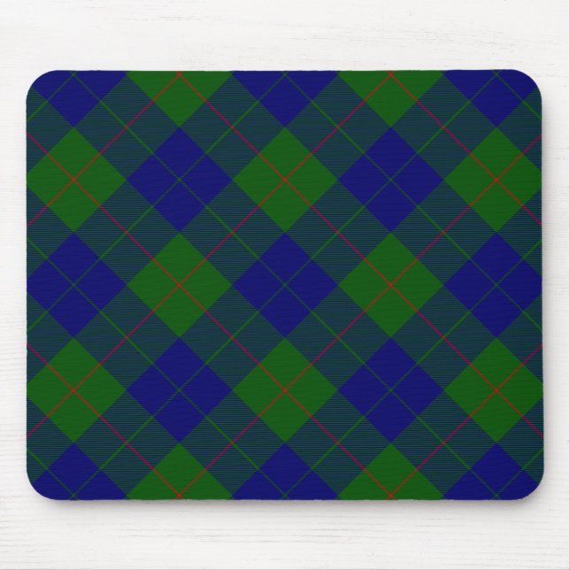 Barclay tartan blue green plaid mouse mat (Front)