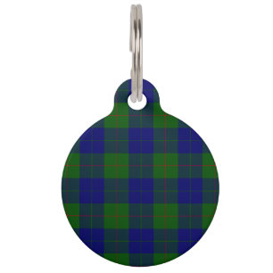 Barclay tartan blue green plaid pet tag