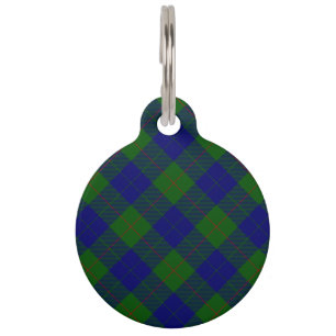 Barclay tartan blue green plaid pet tag