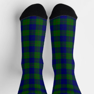 Barclay tartan blue green plaid socks