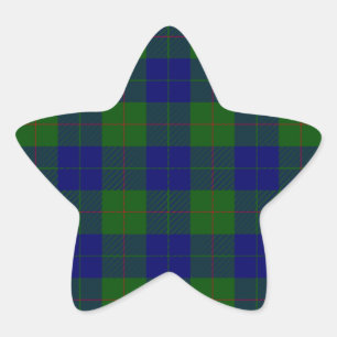 Barclay tartan blue green plaid star sticker