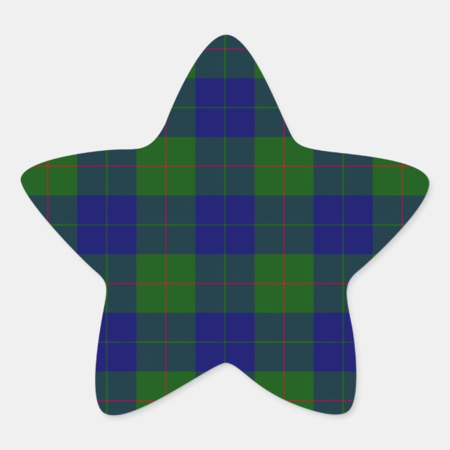 Barclay tartan blue green plaid star sticker (Front)