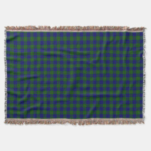 Barclay tartan blue green plaid throw blanket