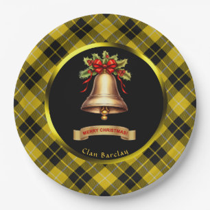 Barclay Tartan Personalised Christmas Paper Plate