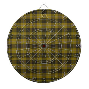 Barclay Tartan with your initials, Scottish Plaid Dartboard