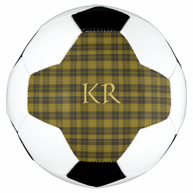 Barclay Tartan with your initials, Scottish Plaid Football (Front)