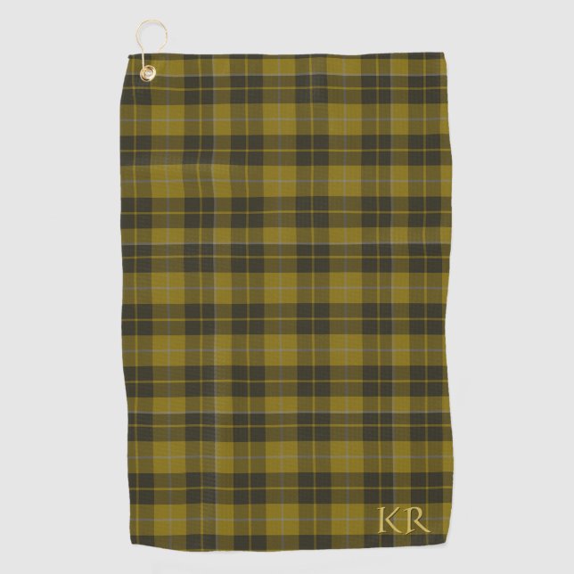Barclay Tartan with your initials, Scottish Plaid Golf Towel (Front)
