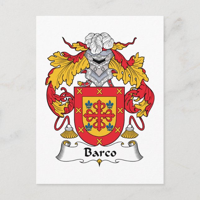 Barco Family Crest Postcard (Front)