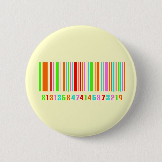 Barcode 6 Cm Round Badge (Front)