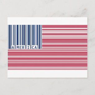 barcode american flag postcard