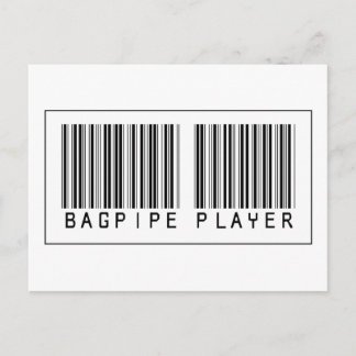 Barcode Bagpipe Player Postcard