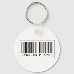 Barcode Bassoon Player Key Ring