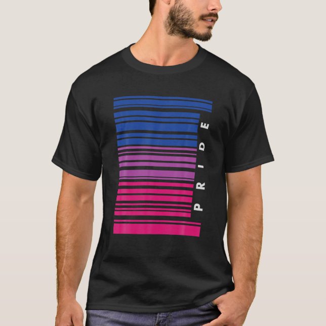 Barcode Bisexual Pride LGBT T Lesbian Gay Flag Gif T-Shirt (Front)