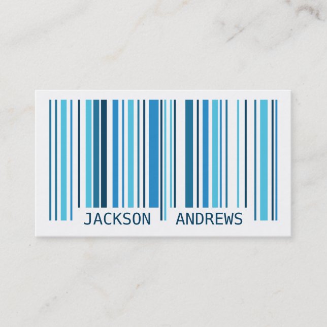 Barcode - Blue Business Card (Front)