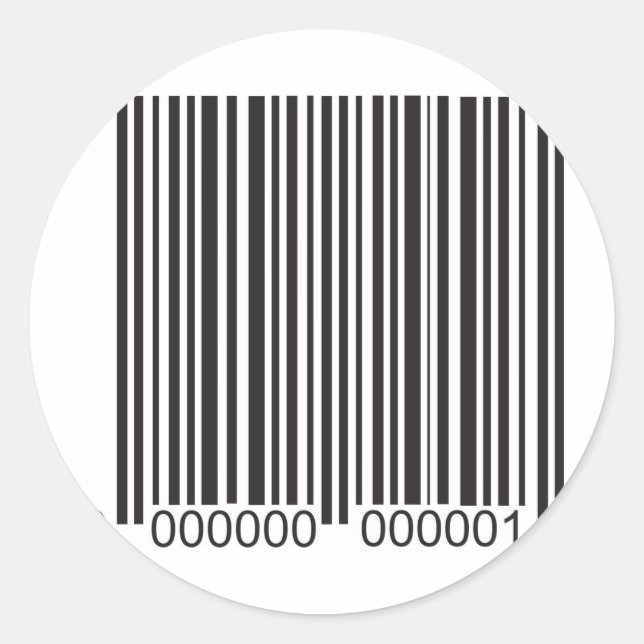 Barcode Classic Round Sticker (Front)