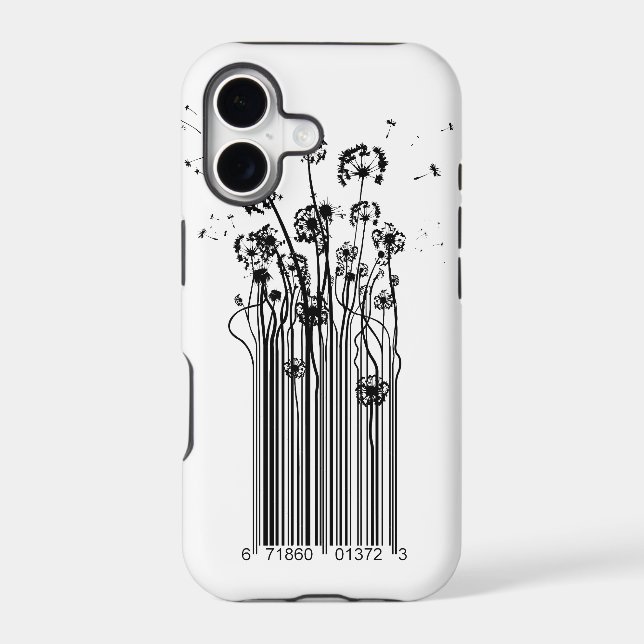 Barcode Dandelion Silhouette iphone cover (Back)