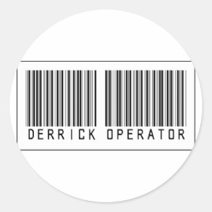 Barcode Derrick Operator Classic Round Sticker