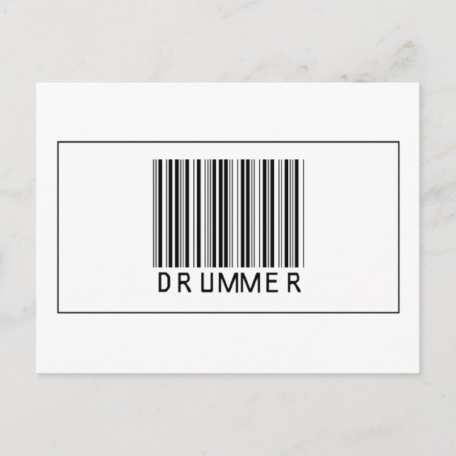 Barcode Drummer Postcard (Front)