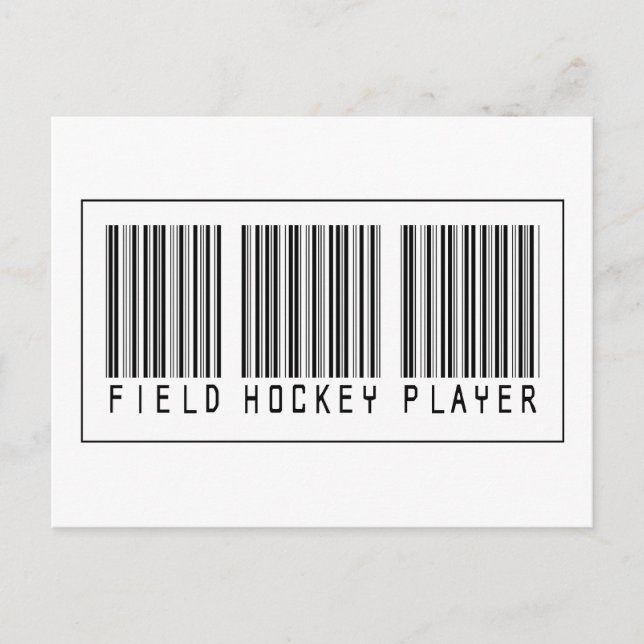 Barcode Field Hockey Player Postcard (Front)