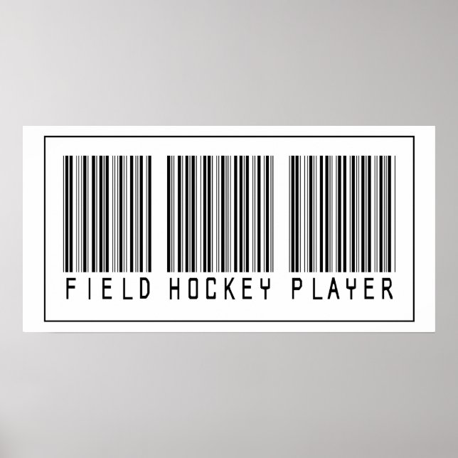Barcode Field Hockey Player Poster (Front)