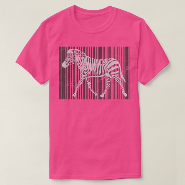 Barcode Funny Zebra T-Shirt (Design Front)
