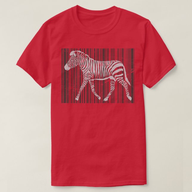 Barcode Funny Zebra T-Shirt (Design Front)