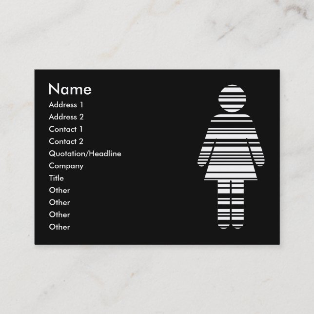 barcode girl : 2-sided : business card (Front)
