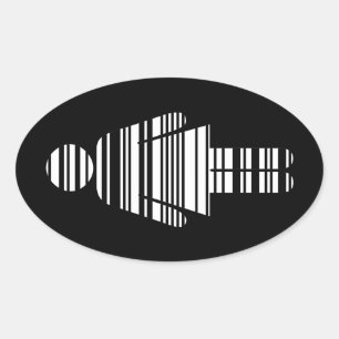 barcode girl oval sticker