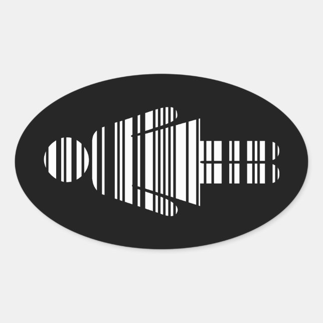 barcode girl oval sticker (Front)
