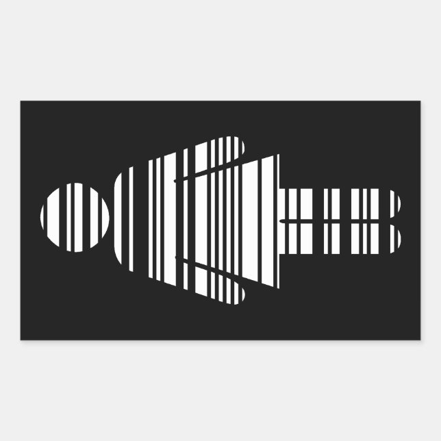 barcode girl rectangular sticker (Front)