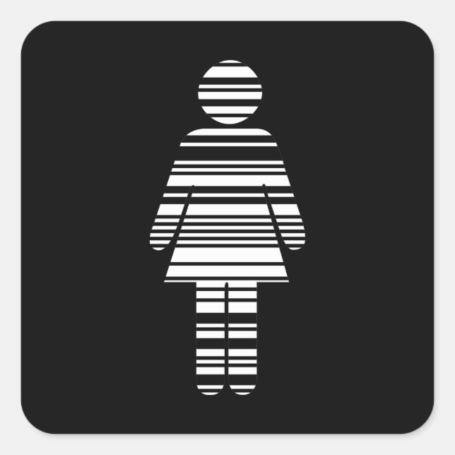 barcode girl square sticker (Front)