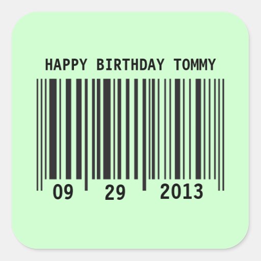 Barcode Happy Birthday sticker | Zazzle