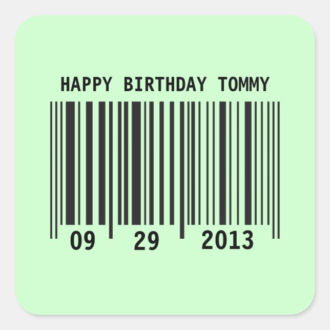 Barcode Happy Birthday sticker (Front)