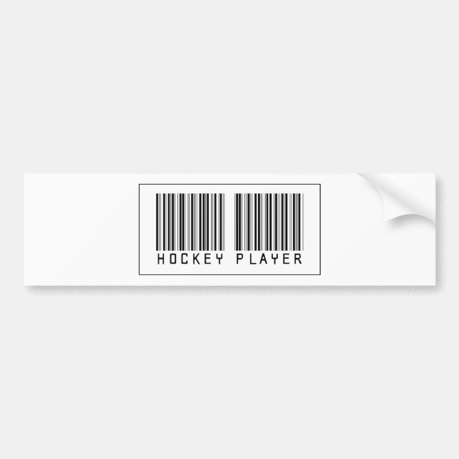 Barcode Hockey Player Bumper Sticker (Front)