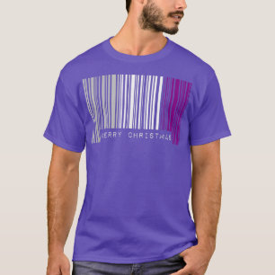Barcode Merry Christmas Aseual Pride Flag LGBTQ Qu T-Shirt