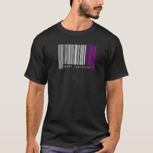 Barcode Merry Christmas Asexual Pride Flag Lgbtq Q T-Shirt
