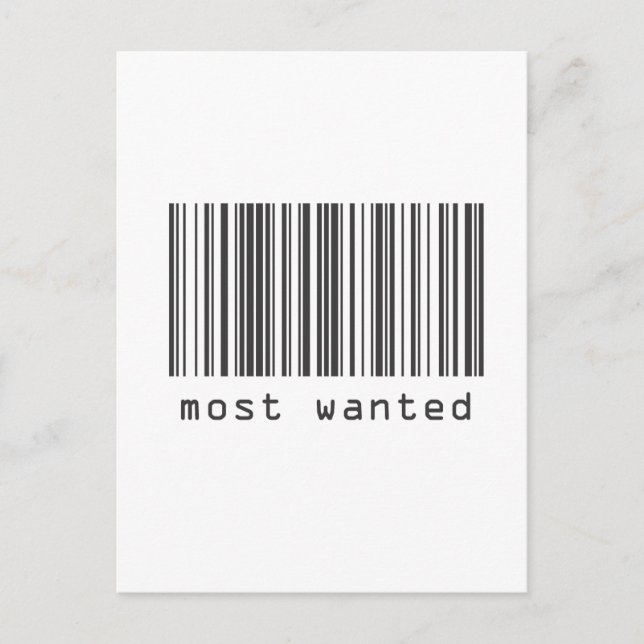 Barcode - Most Wanted Postcard (Front)