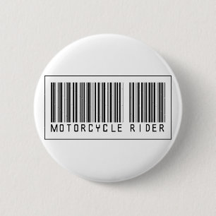 Barcode Motorcycle Rider 6 Cm Round Badge