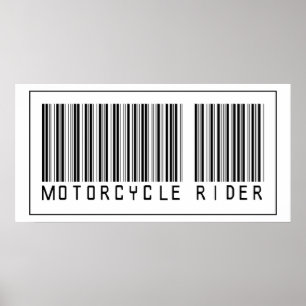 Barcode Motorcycle Rider Poster