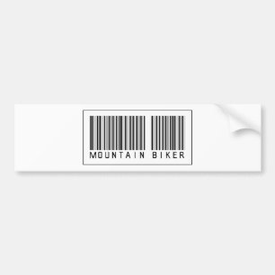 Barcode Mountain Biker Bumper Sticker