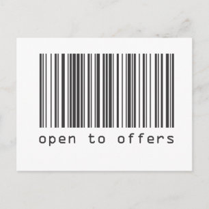 Barcode - Open To Offers Postcard