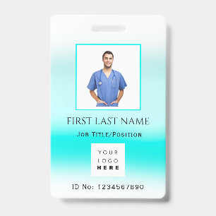 Barcode Photo ID Number Health Care Nurse Doctor Badge