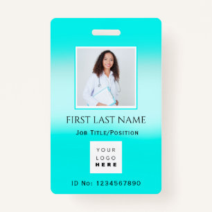 Barcode Photo IDNumber Health Therapy Nurse Doctor ID Badge
