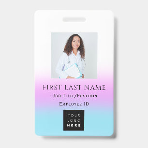 Barcode Photo Name ID Card Doctor Nurse Health Badge