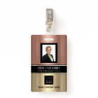 Barcode Photo Name ID Card Vertical Rose Stripes