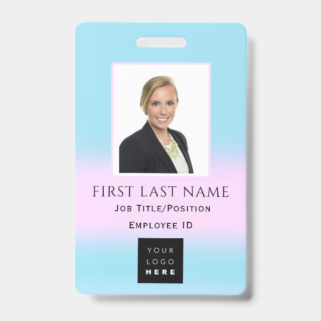 Barcode Photo Name IDCard NURSE Health Doctor BLUE ID Badge (Front)