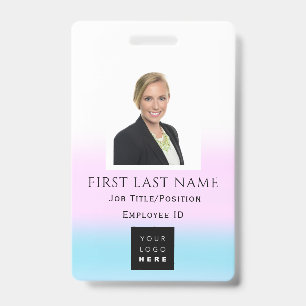 Barcode Photo Name IDCard NURSE Health Doctor Pink ID Badge