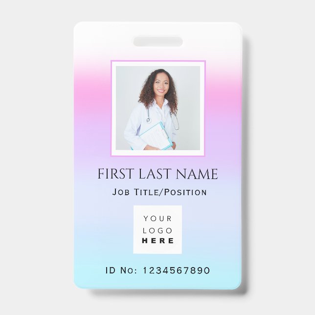 Barcode Photo  Nurse Doctor Health Care IDCard ID Badge (Front)