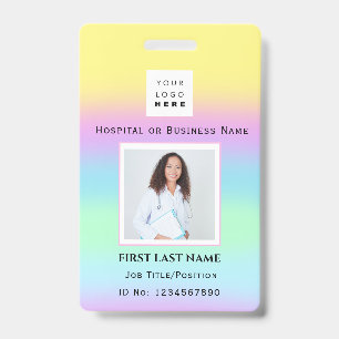 Barcode Photo Nurse Doctor Health Care Therapist ID Badge