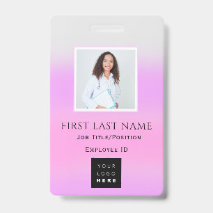 Barcode Photo Ombre ID Health Care Doctor Nurse Badge